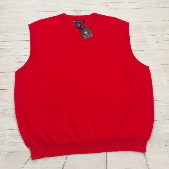 Oxford Golf • Pima Cotton V-neck Vest Sweater - Picture 2 of 11